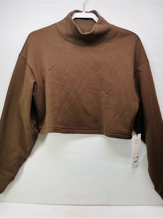 ALO Yoga Tops - ALO Yoga Ribbed Cropped Pullover in Espresso